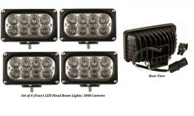LED Flood Cab Lights Front & Rear - Kubota Tractor TD170-75300 - 3200 Lumens