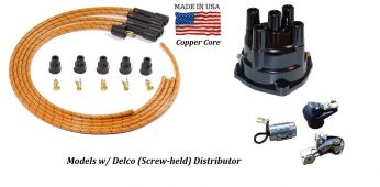 Distributor Ignition Tune up Kit - Delco Screw-held Distributor - 4 Cylinder Gas Tractor