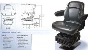 Mechanical Suspension Seat Backhoe Loader ~ Black Vinyl