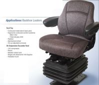 12V Air Suspension Seat Backhoe Loader ~ Charcoal Gray Cloth