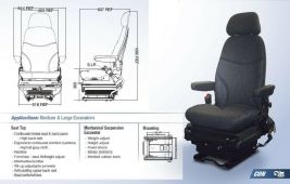 High Back HD Mechanical Suspension Seat ~ Asphalt Gray Cloth