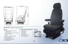 High Back 24V Air Suspension Seat ~ Asphalt Gray Cloth