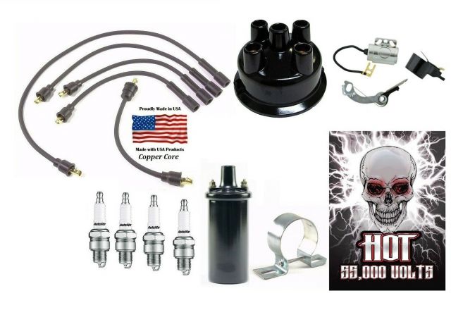 John Deere 1010 2010 Tractor Ignition Tune Up Kit - Delco Distributor Cap, Wires, Plugs
