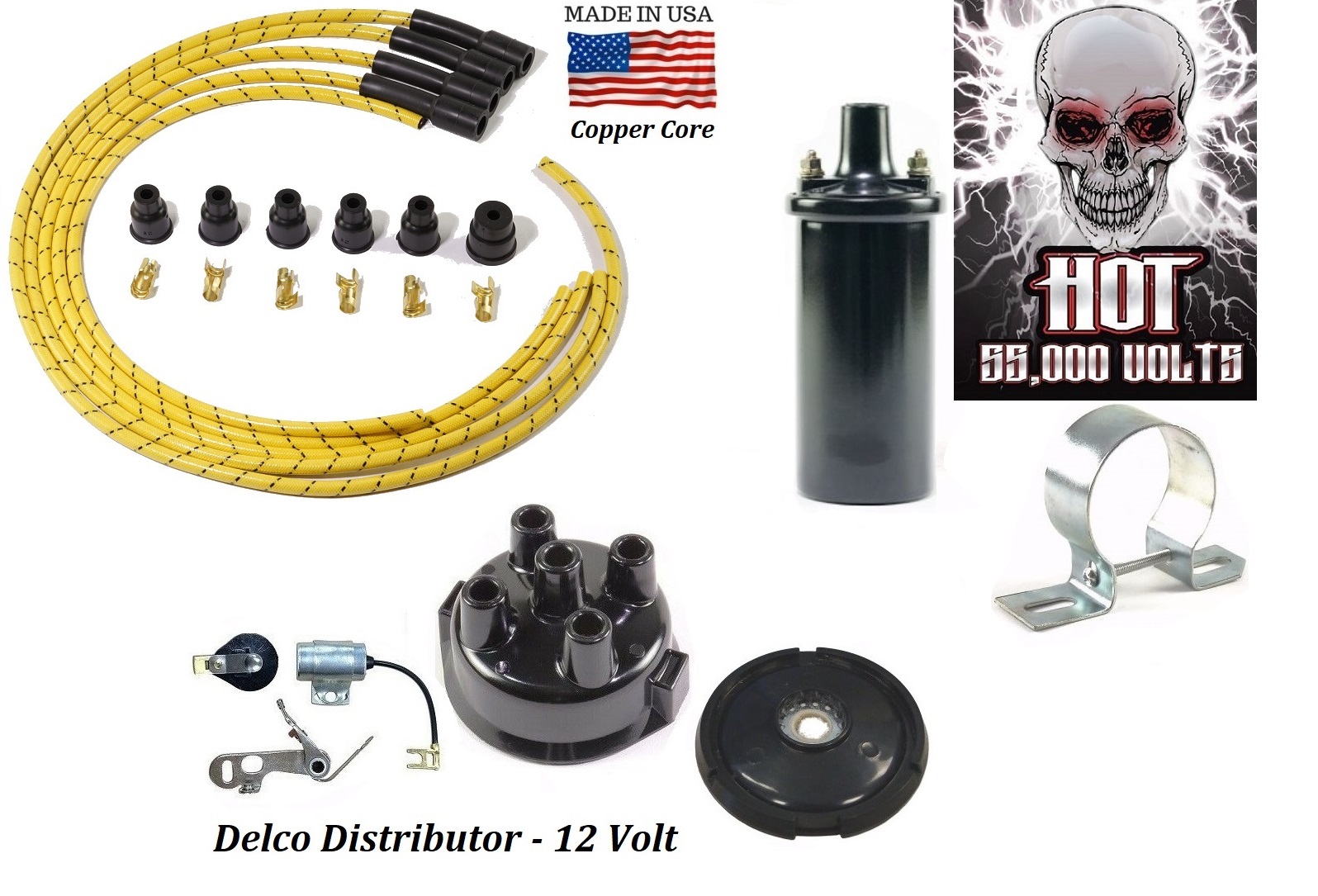 Distributor Tune up kit with USA Copper wires for John Deere 2520 Tractor