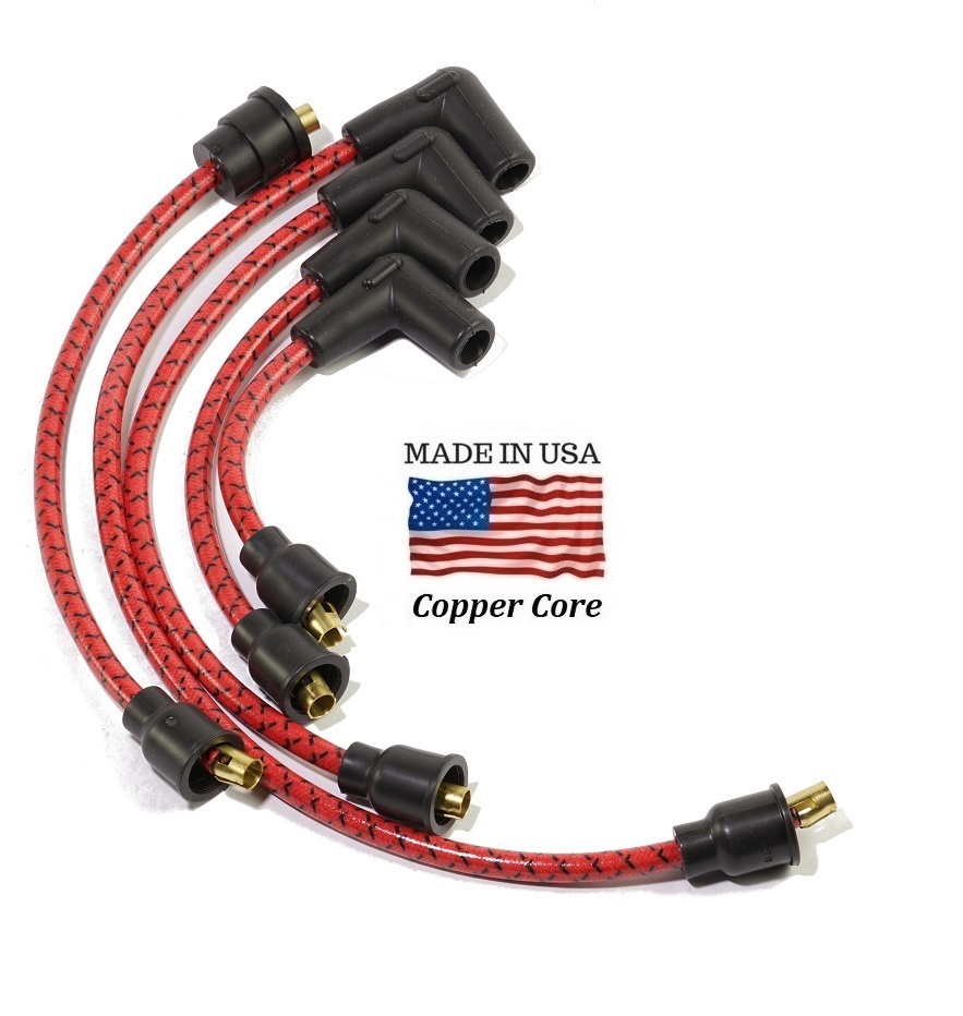 Custom USA Made Spark plug wire set Ford 4 Cyl
