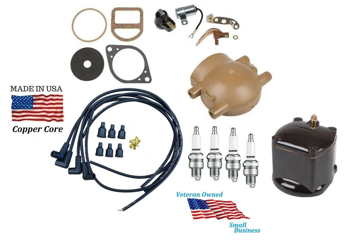 Distributor Ignition Tune up Kit & 6V Coil Ford 2N
