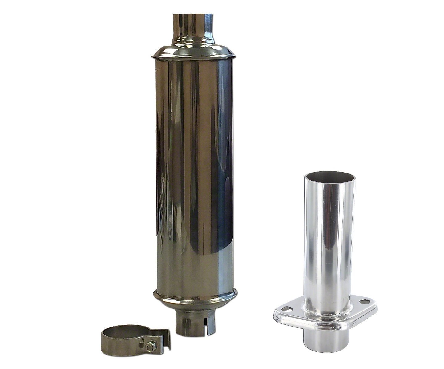 New Polished Stainless Muffler w/ Adapter John