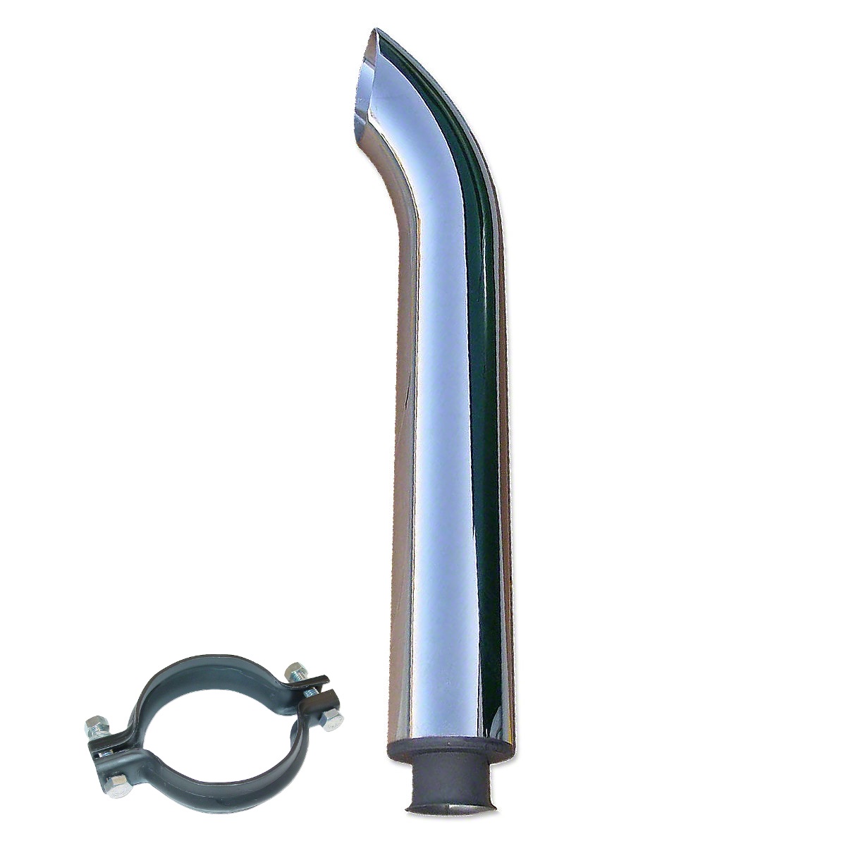 Chrome Exhaust Stack with Muffler Clamp John