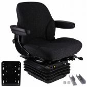 12V Air Suspension Seat International Tractor ~ Asphalt Gray Fabric