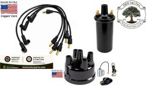 Ford Distributor Ignition Tune up Kit & 12V Coil - Ford 8N Tractor - 4 Cyl Side Mount Distributor